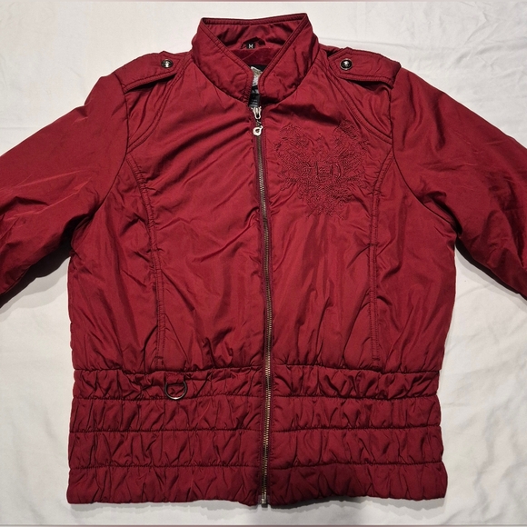 Harley-Davidson Maroon Embroidered Jacket Women's Medium - Picture 2 of 14